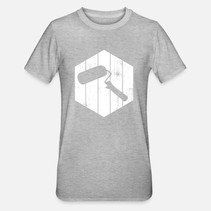 Paint Roller Sketch - Unisex Polycotton T-Shirt - heather grey