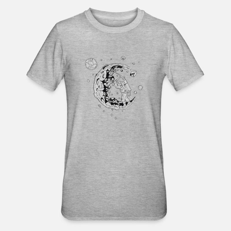 | lunaire astronaute | | spatiale Système solaire - T-shirt polycoton Unisexe - gris chiné