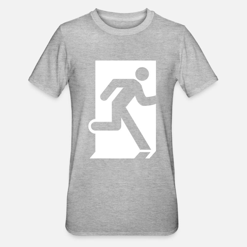 Emergency Exit - Unisex Polycotton T-Shirt - heather grey