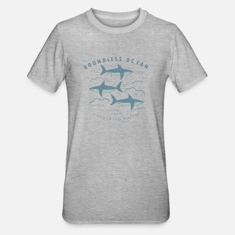 Boundless ocean, explore uncharted waters - Unisex Polycotton T-Shirt - heather grey