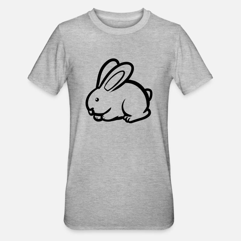Cool Rabbit - Unisex Polycotton T-Shirt - heather grey