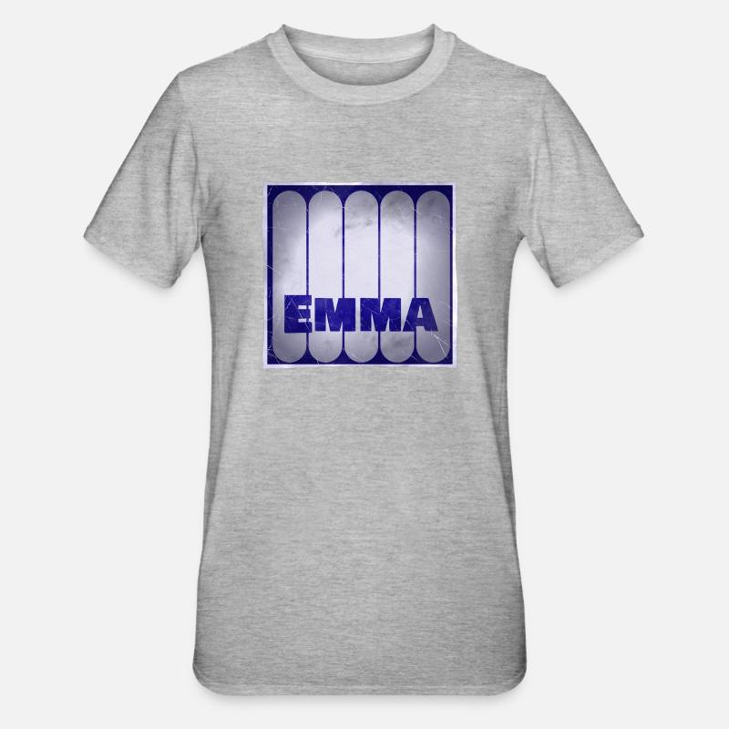 Name Emma Geschenkidee - Unisex Polycotton T-Shirt - Grau meliert