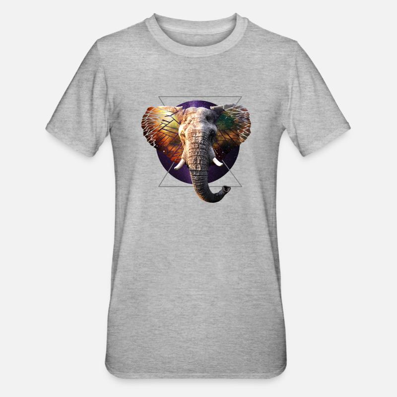 Éléphant de l’espace - T-shirt polycoton Unisexe - gris chiné