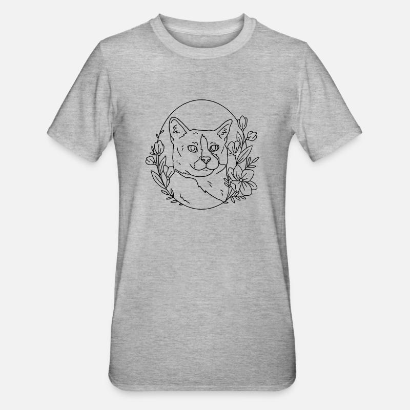 chat - T-shirt polycoton Unisexe - gris chiné