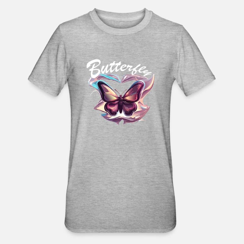 Papillon chromé - T-shirt polycoton Unisexe - gris chiné