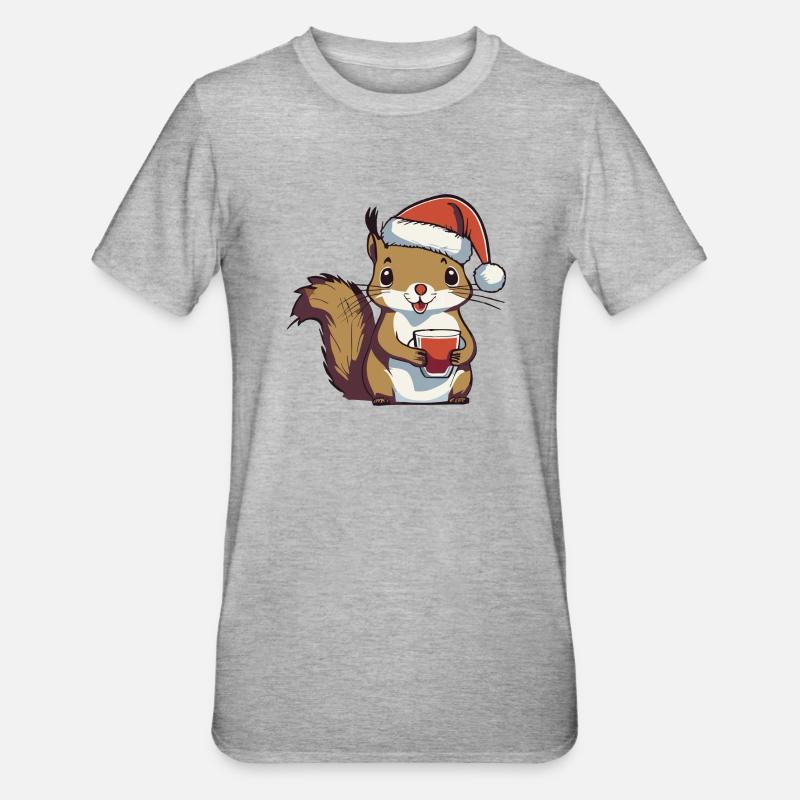 Glühhörnchen 1 - Unisex Polycotton T-Shirt - Grau meliert