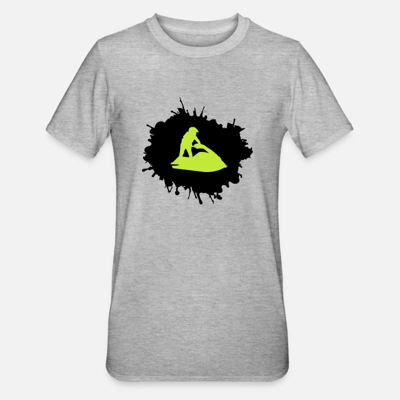 jet ski klecks - Unisex Polycotton T-Shirt - Grau meliert