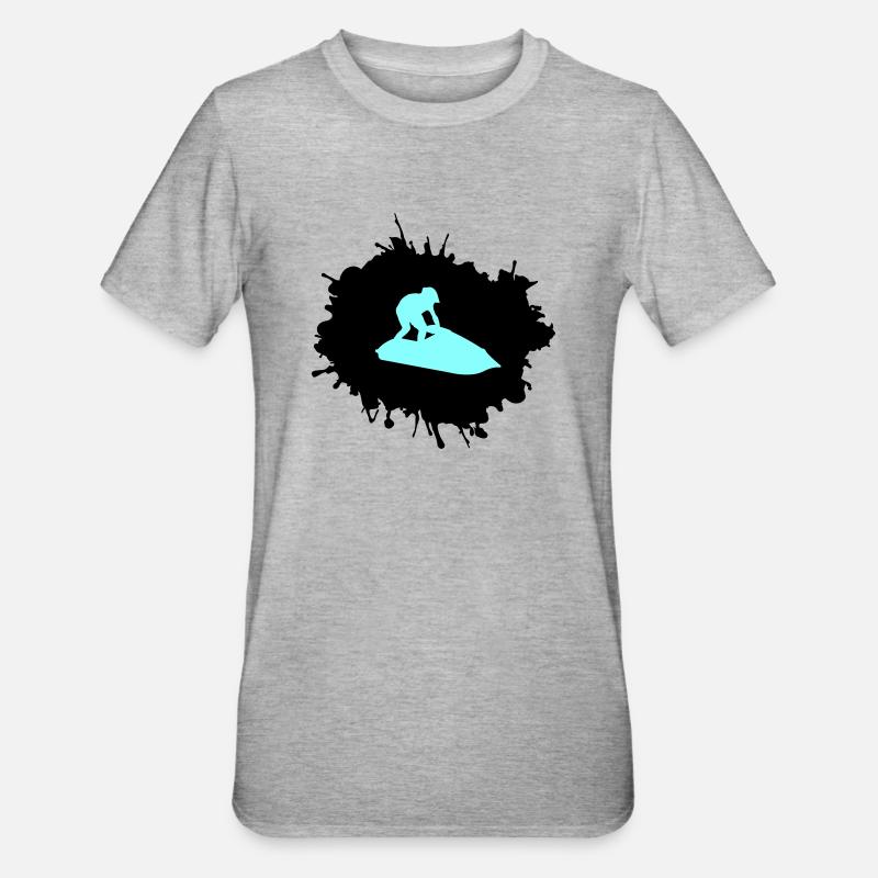 jet ski klecks - Unisex Polycotton T-Shirt - Grau meliert