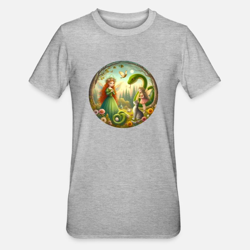 Forêt de conte de fées - T-shirt polycoton Unisexe - gris chiné