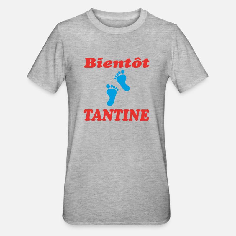BIENTOT TANTINE - T-shirt polycoton Unisexe - gris chiné