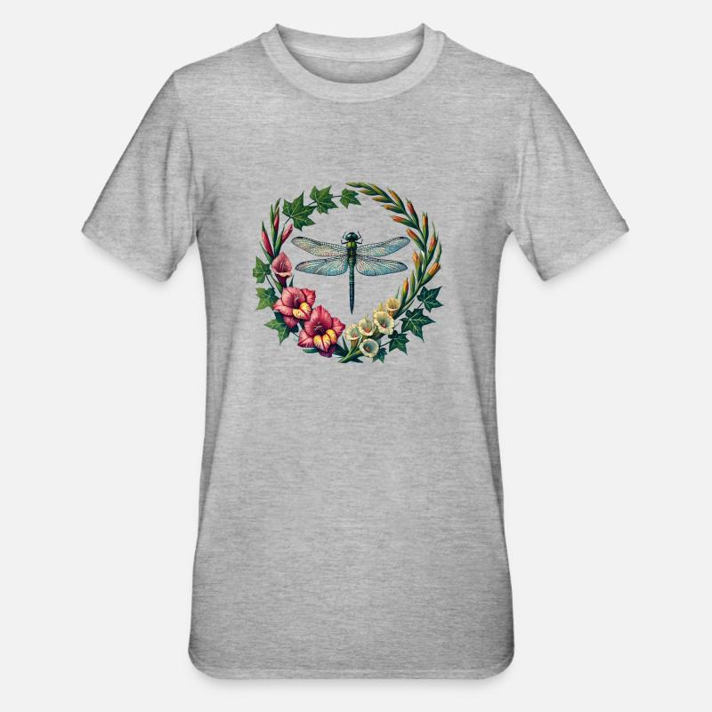 Glaïeul Libellule - T-shirt polycoton Unisexe - gris chiné