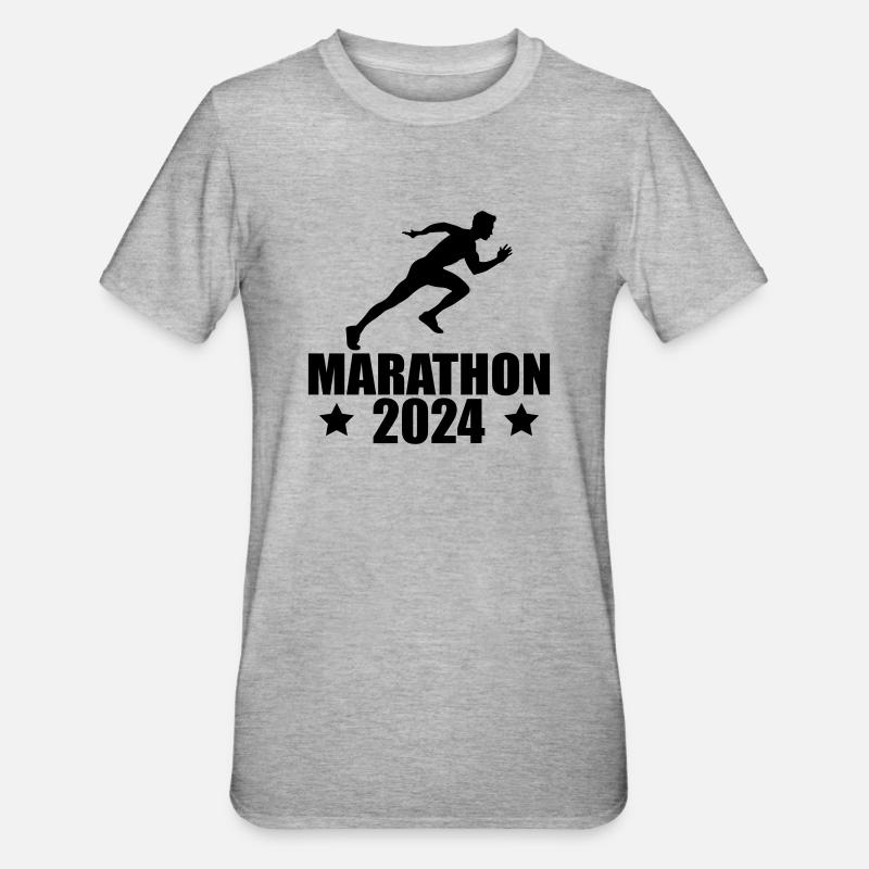 Marathon 2024 - T-shirt polycoton Unisexe - gris chiné