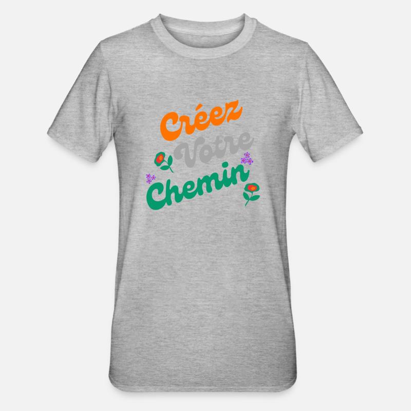 Le chemin de la créativité - T-shirt polycoton Unisexe - gris chiné