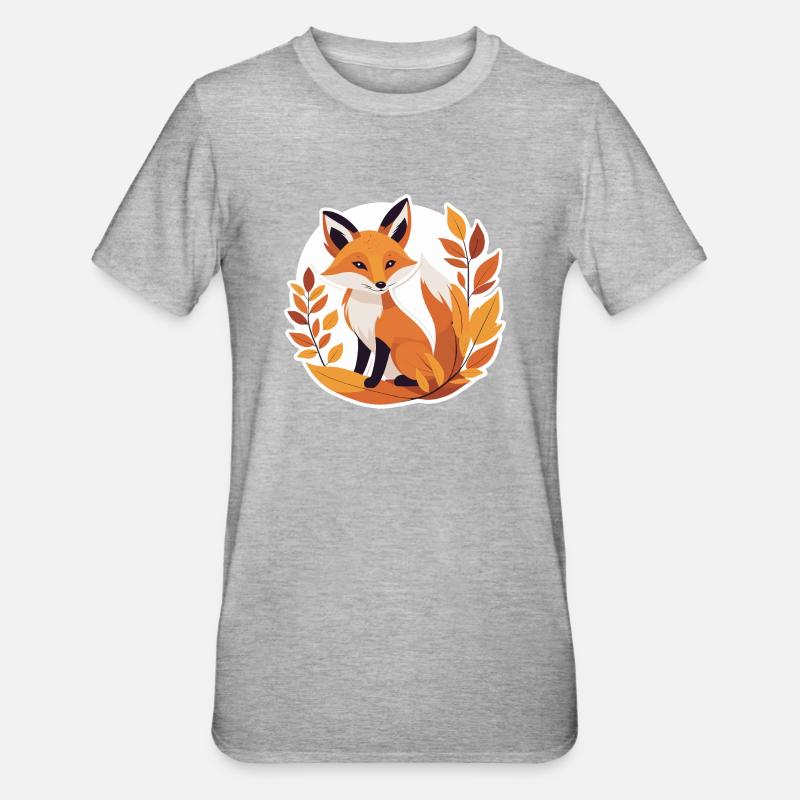 Fox in Autumn #6 - Unisex Polycotton T-Shirt - heather grey