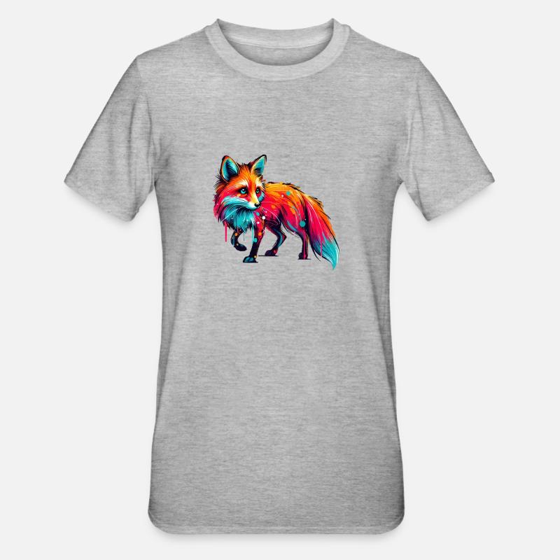 fuchs paint - Unisex Polycotton T-Shirt - Grau meliert
