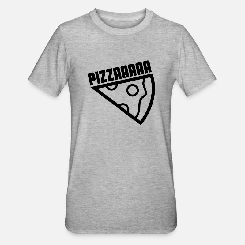 pizzaaaa - T-shirt polycoton Unisexe - gris chiné