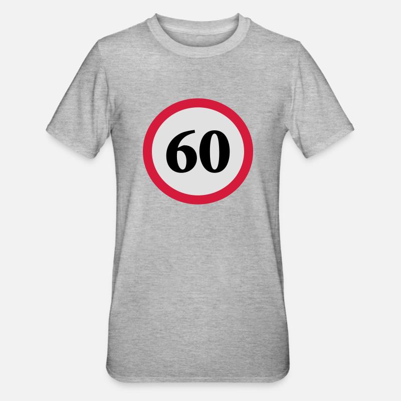 geschwindigkeitstafel_60 - Unisex Polycotton T-Shirt - Grau meliert