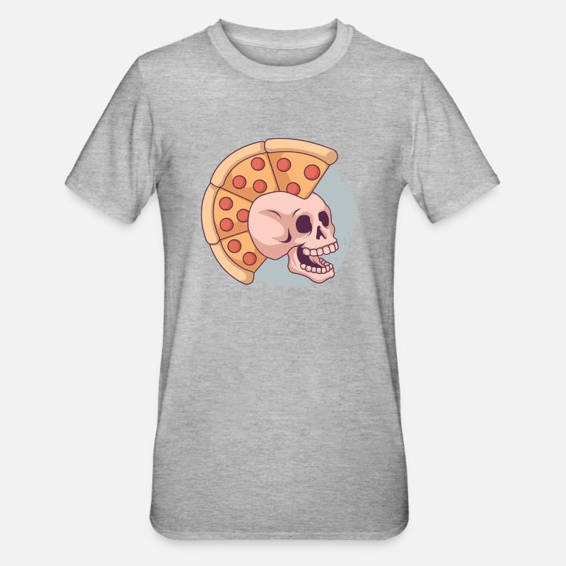 Pizza Mohawk punk - T-shirt polycoton Unisexe - gris chiné