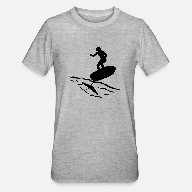 foil surf - foil surfing - foilsurfing - Unisex Polycotton T-Shirt - heather grey