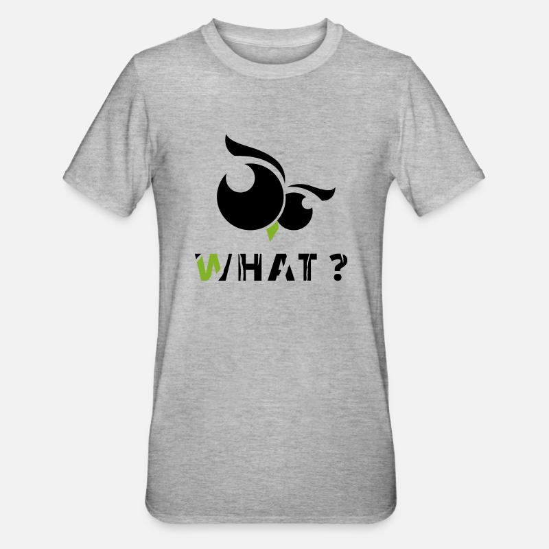 GOWILD Eule What? - Unisex Polycotton T-Shirt - Grau meliert