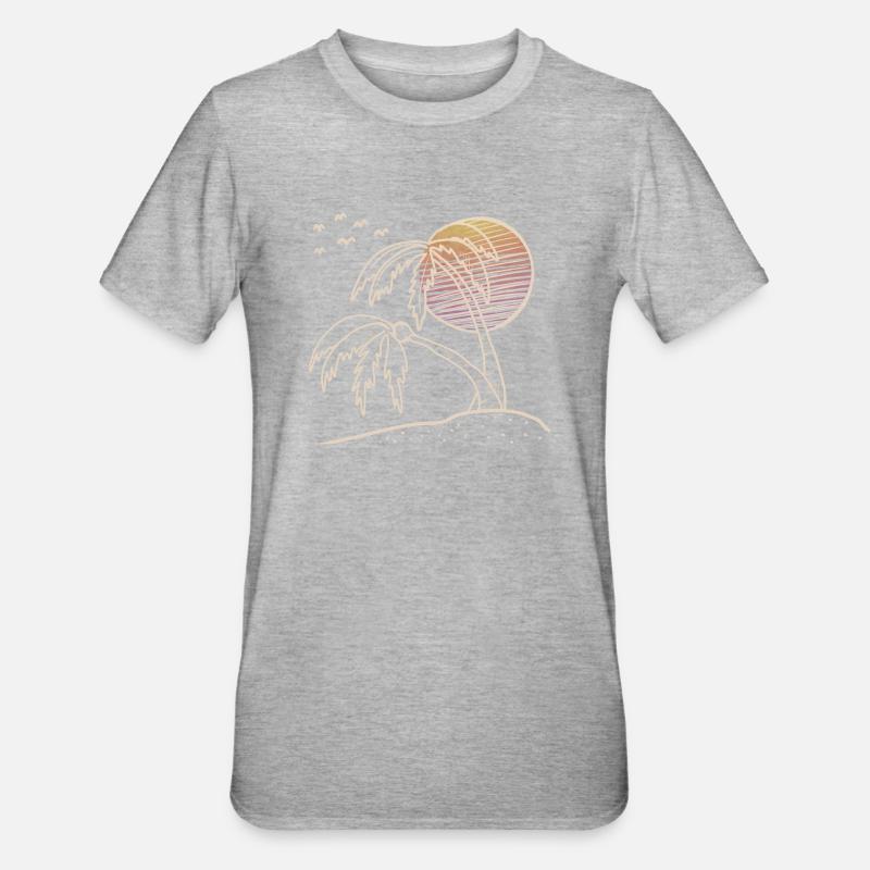 Hello Summer Beach Vibes - Unisex Polycotton T-Shirt - heather grey