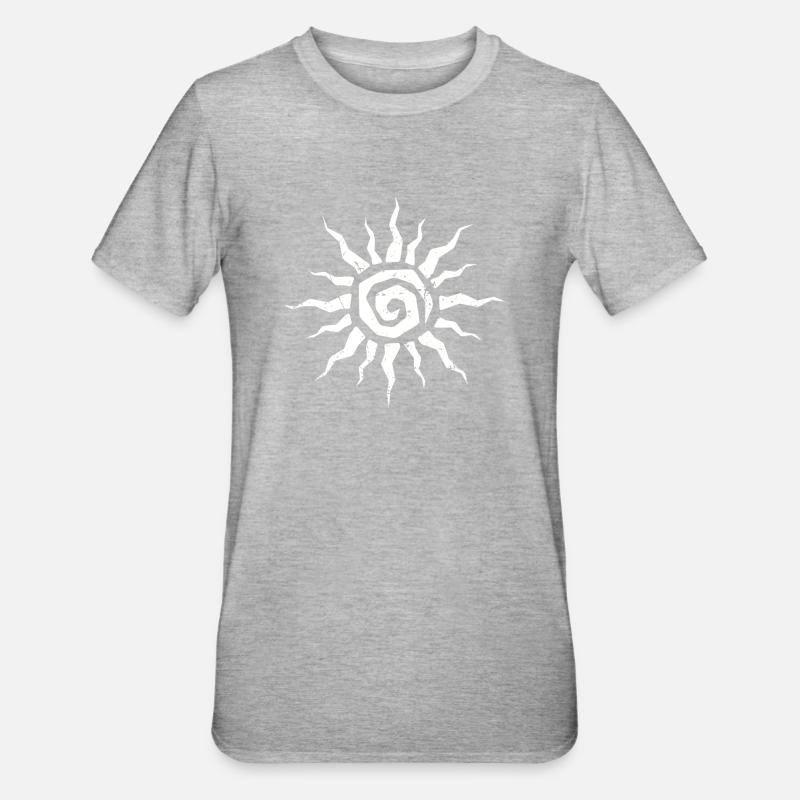 Sonne - Unisex Polycotton T-Shirt - Grau meliert