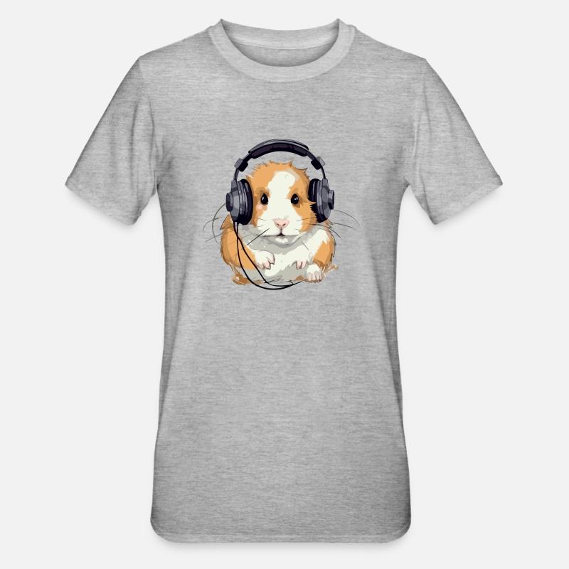 Mike le hasmter audiophile - T-shirt polycoton Unisexe - gris chiné
