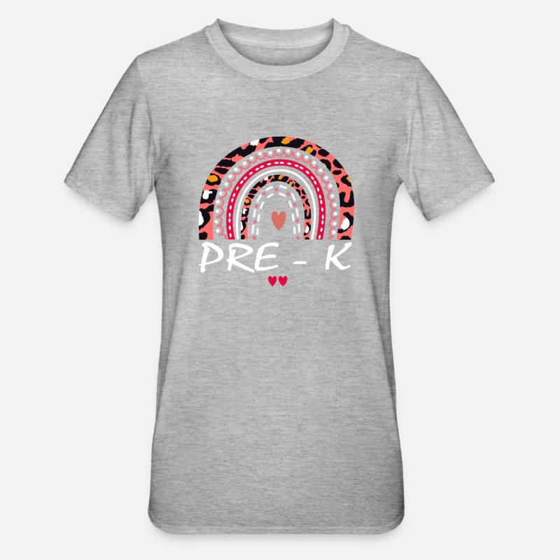 Boho Kindergarten Squad Geschenk - Unisex Polycotton T-Shirt - Grau meliert