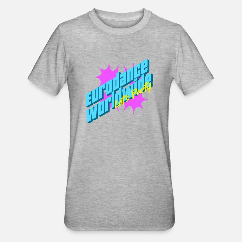 Eurodance på verdensplan - Unisex polycotton T-shirt - grå meleret