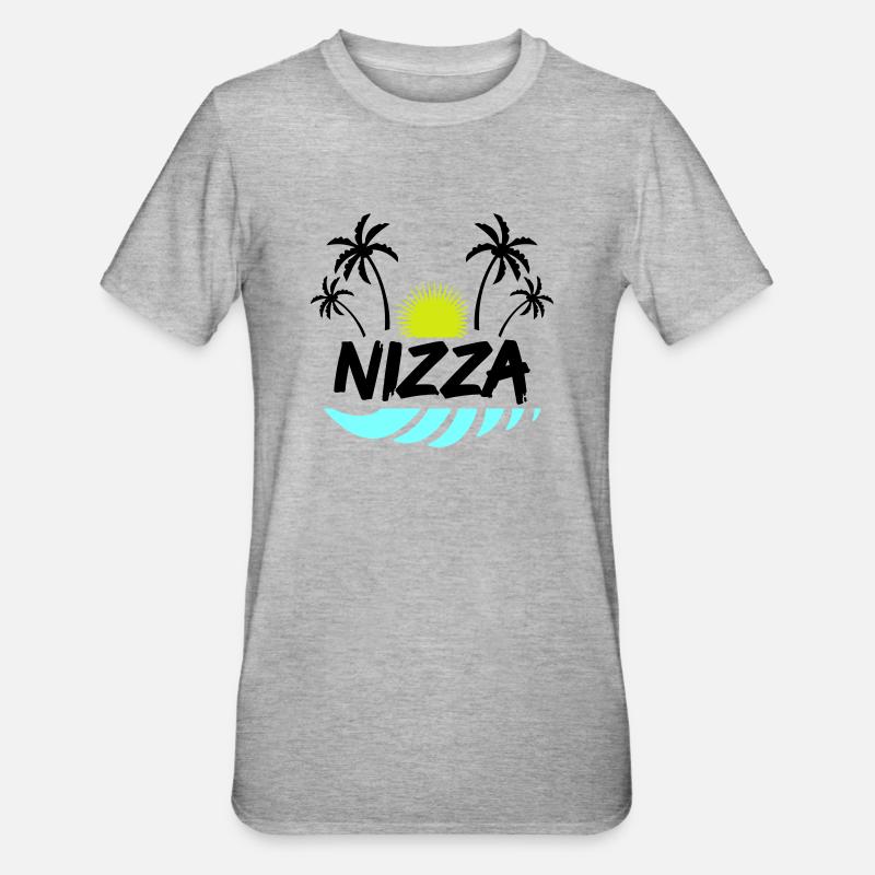 nizza - Unisex Polycotton T-Shirt - Grau meliert