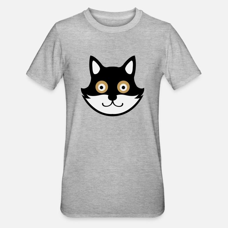 cat - Unisex Polycotton T-Shirt - Grau meliert