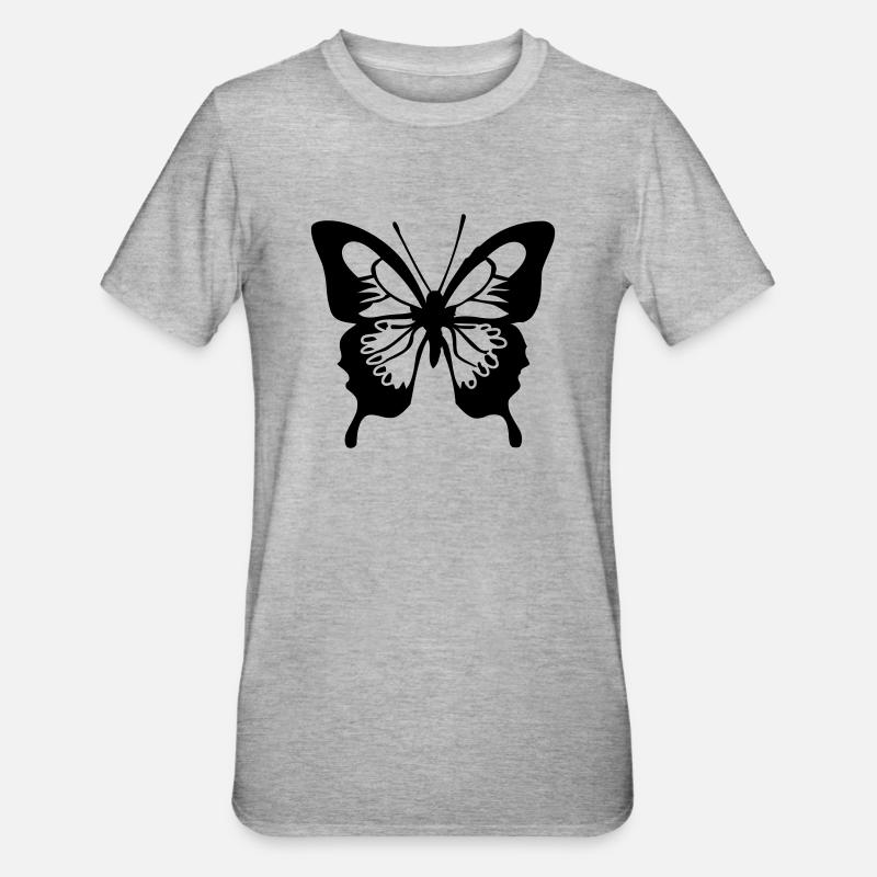 papillon - T-shirt polycoton Unisexe - gris chiné