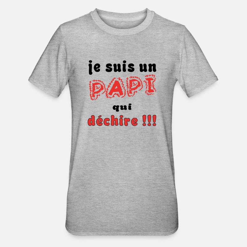 PAPI PAPY - T-shirt polycoton Unisexe - gris chiné