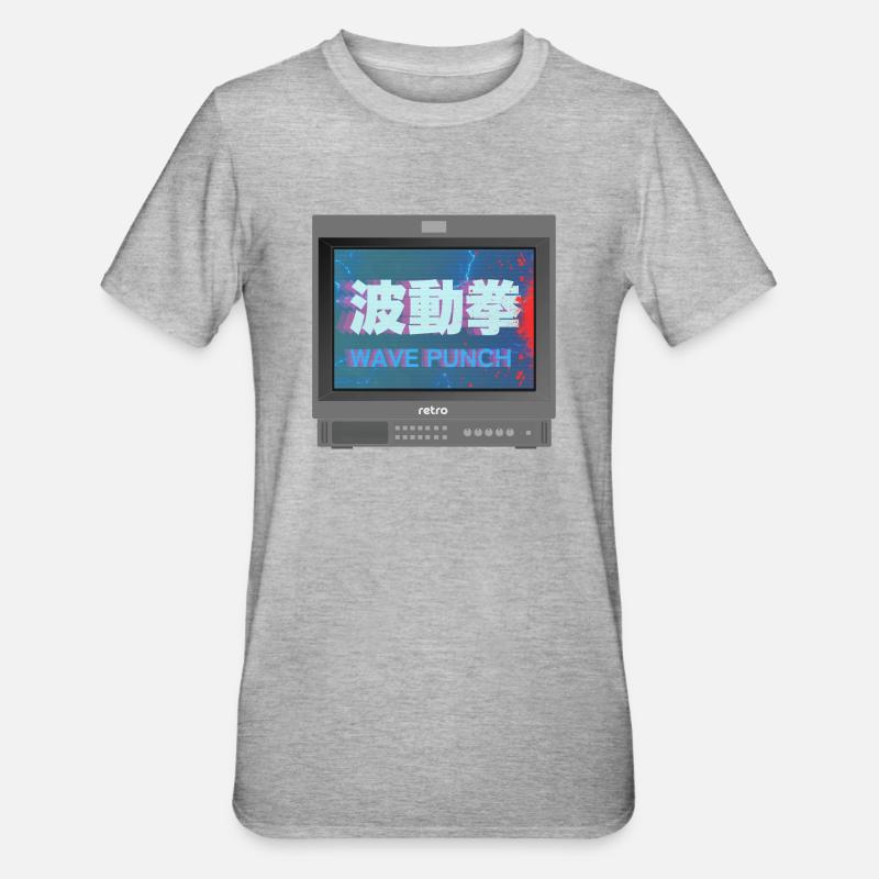 Retrogaming - Wave Punch - T-shirt polycoton Unisexe - gris chiné
