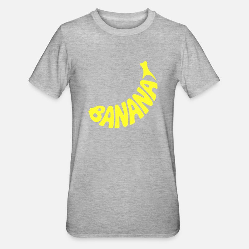 Banane - Logo de fruit cool - T-shirt polycoton Unisexe - gris chiné