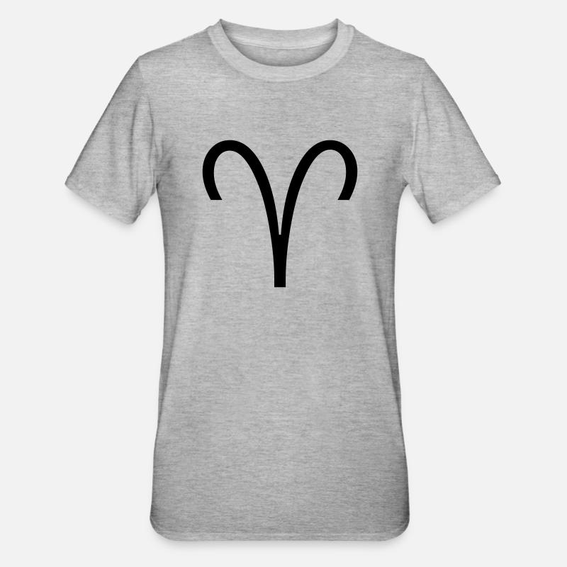Widder - Unisex Polycotton T-Shirt - Grau meliert