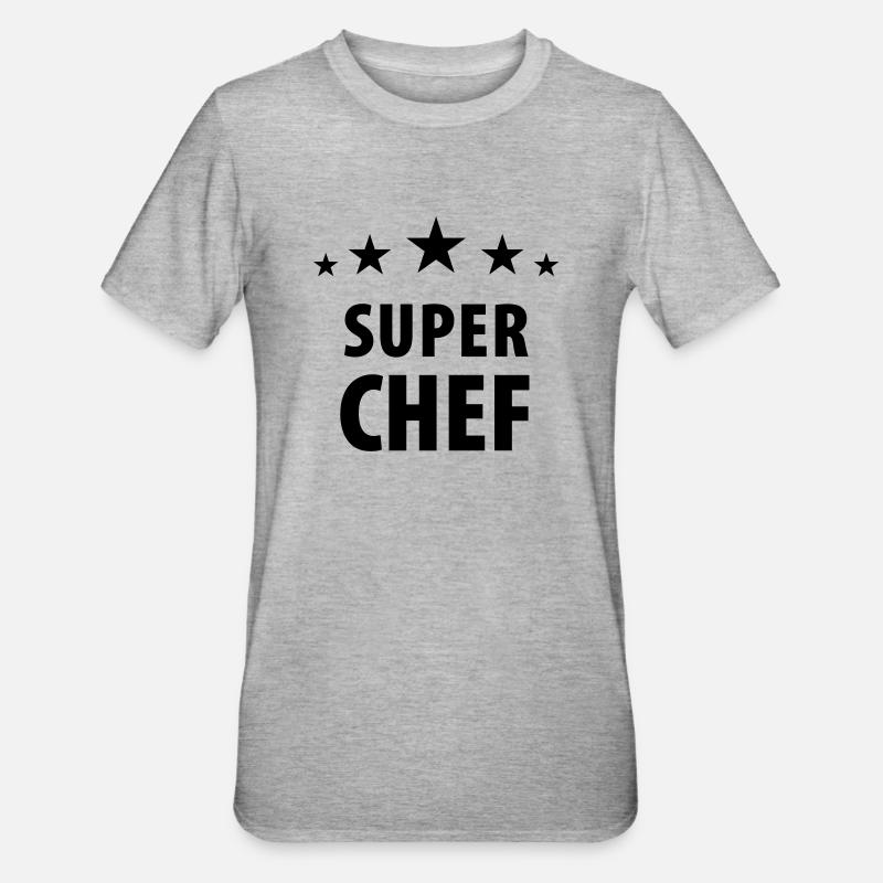 Super Chef (dh) - Unisex Polycotton T-Shirt - Grau meliert