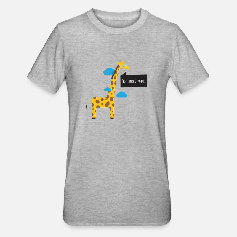 Cool Giraffe - Unisex Polycotton T-Shirt - heather grey