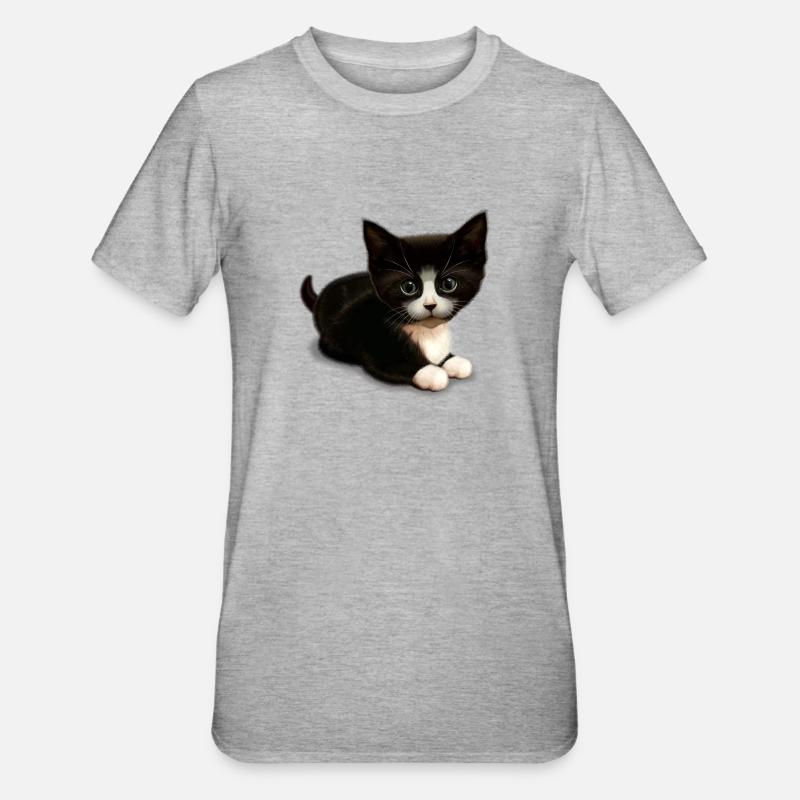 NETTE KATZE (leer) - Unisex Polycotton T-Shirt - Grau meliert