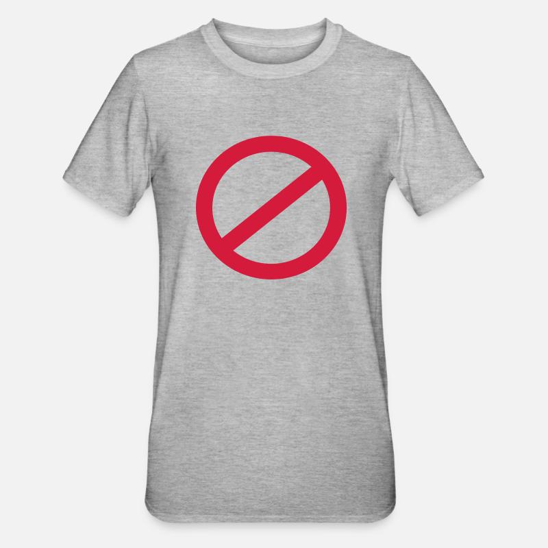 no - Unisex Polycotton T-Shirt - Grau meliert