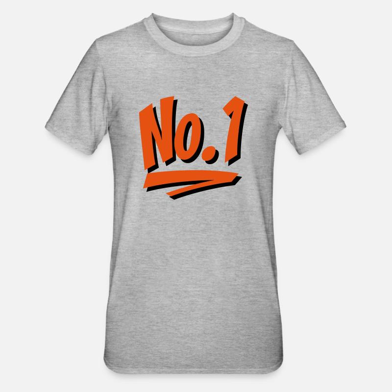 Nummer 1 - Unisex Polycotton T-Shirt - Grau meliert