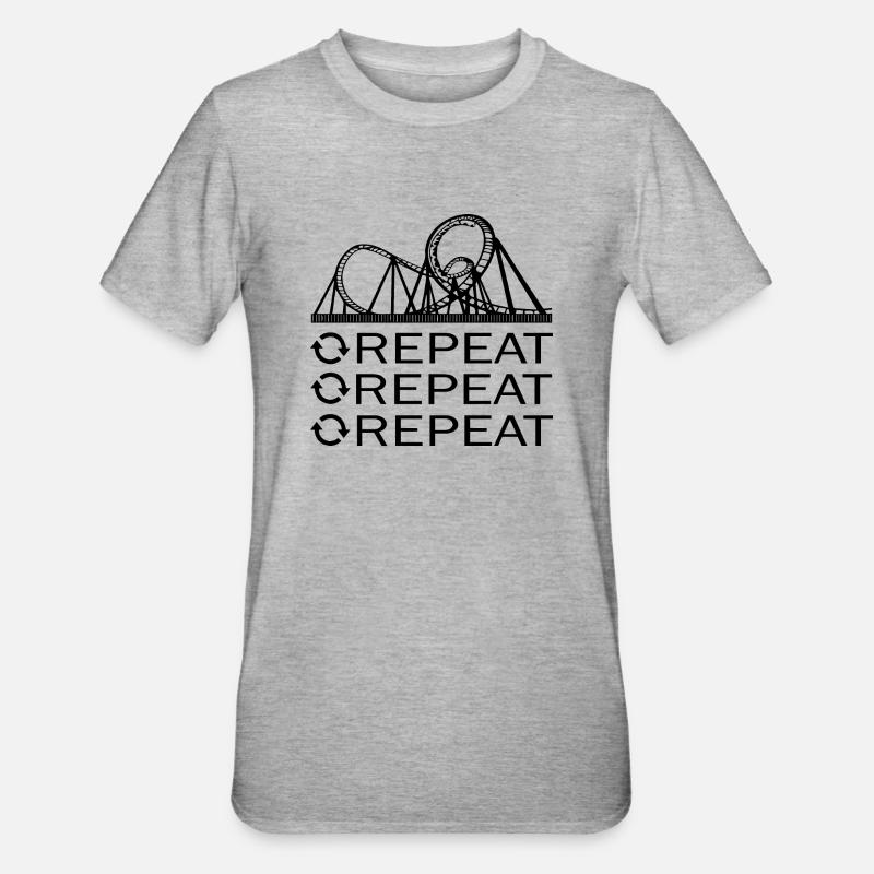 Rollercoaster Achterbahn - Unisex Polycotton T-Shirt - Grau meliert