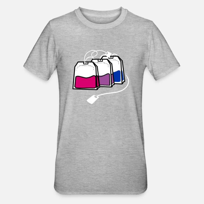 Bisexual Pride Teebeutel - Unisex Polycotton T-Shirt - Grau meliert