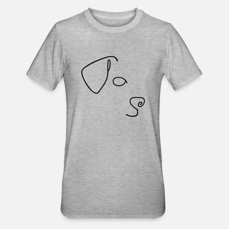 labrador retriever minimal - T-shirt polycoton Unisexe - gris chiné