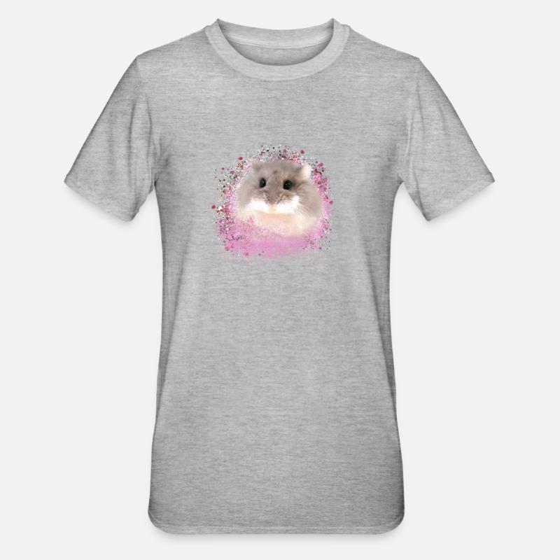 zwerghamster,hamster,pink,graffiti,malerei - Unisex Polycotton T-Shirt - Grau meliert