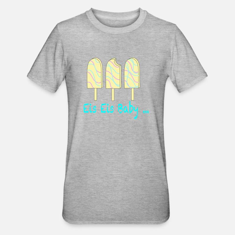 Eis Eis Baby - Unisex Polycotton T-Shirt - Grau meliert