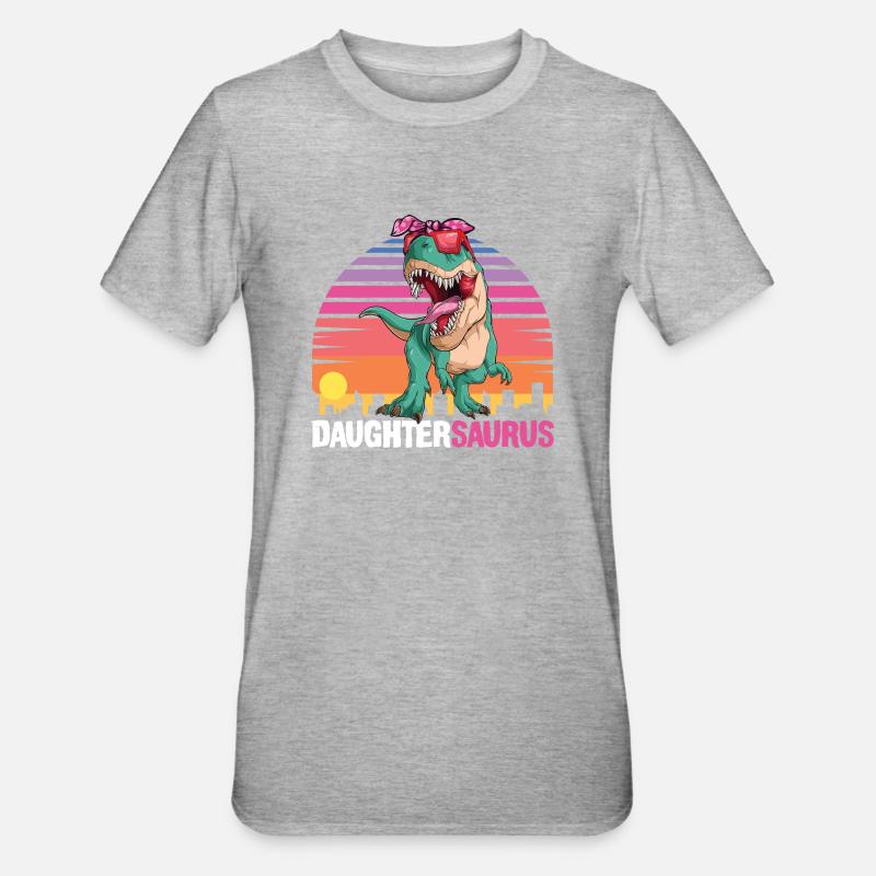Tochtersaurus - Unisex Polycotton T-Shirt - Grau meliert