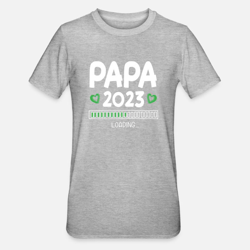 Papa 2023 Loading - Unisex Polycotton T-Shirt - Grau meliert