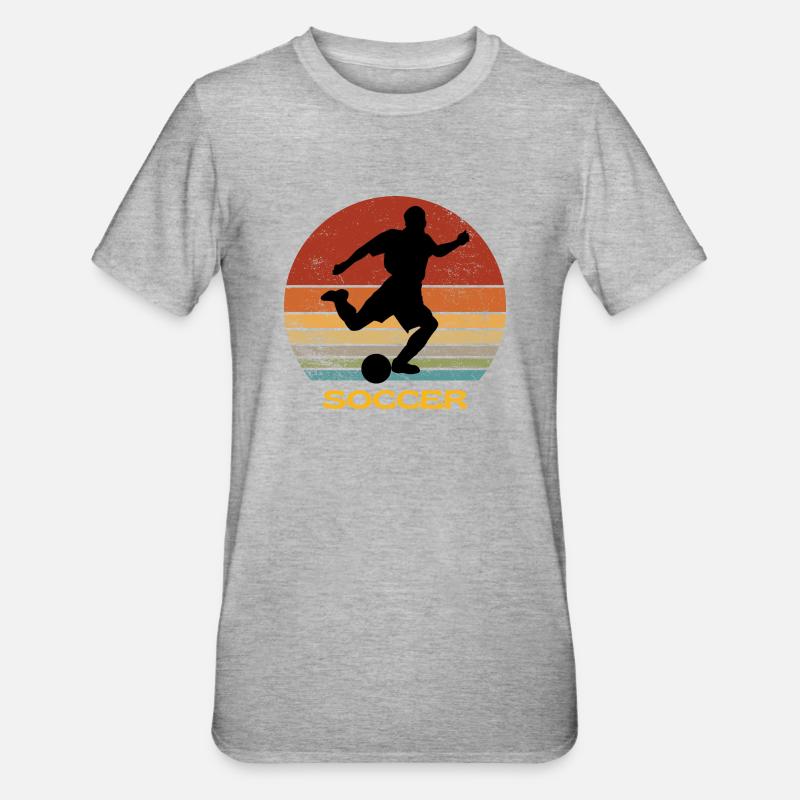 Conception illustrée de soccer - T-shirt polycoton Unisexe - gris chiné