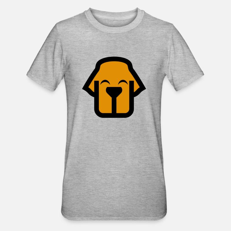 Hundegesicht Comic Logo - Unisex Polycotton T-Shirt - Grau meliert